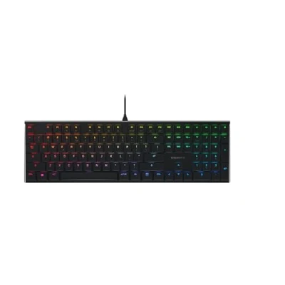Abbildung von CHERRY MX 10.0N RGB, Flache Mechanische Gaming Tastatur, EU Layout (QWERTY), Kabelgebunden, Original LOW PROFILE RGB SPEED Switches, Schwarz