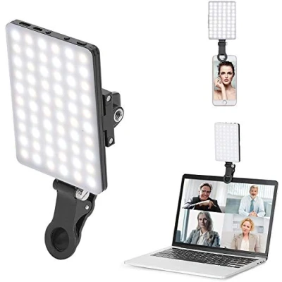 Abbildung von Newmowa 60 LED Videolicht, 3200 5600K 3 Lichtmodi und Helligkeit 10 stufiges dimmbares CRI95 + High Power Panel Licht, eingebauten Akkus für Phone, iPhone, Android, iPad, Laptop