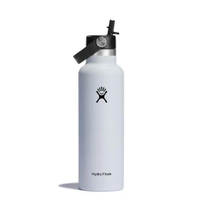 Abbildung von Hydro Flask Water Bottle 621 ml (21 oz) Vacuum Insulated Stainless Steel with Flex Straw Cap Standard Mouth White