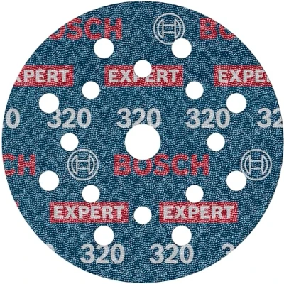 Abbildung von Bosch 6x EXPERT O780 Folienschleifscheibe, 125 mm (für Hartholz, Farbe auf Holz, Ø mm, Körnung 320, Professional Zubehör Exzenterschleifer)