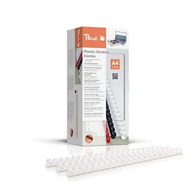 Abbildung von Peach Plastikbinderücken A4 14mm 125 Blatt 100 Stück weiß PB414 01