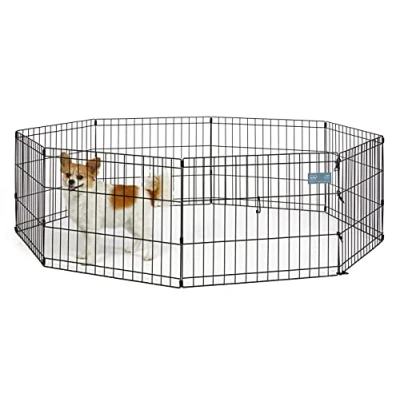 Abbildung von MidWest Homes for Pets 550 18 Laufstall und Spielgehege für Hunde, ohne Tür, 61 x 46 cm, schwarze E Beschichtung