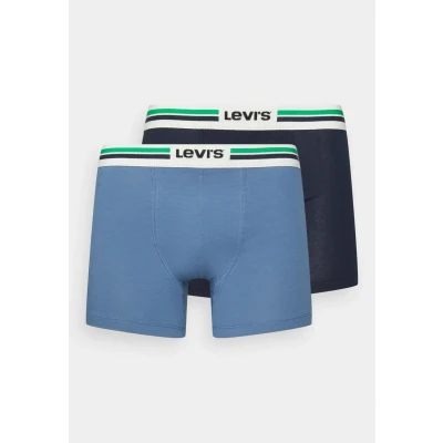 Abbildung von Levi&#039;s MEN Placed LOGO Boxer Brief 2 PACK Panties, Herren, Größe: Small, Blue