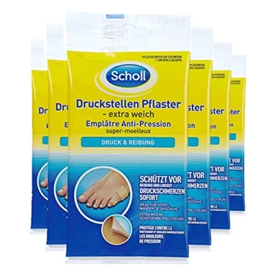 Abbildung von Scholl Druckstellen Pflaster Extra weich, 1 Stück weiche schützende Polsterung schützt vor Reibung und lindert Druckschmerzen sofort dermatologisch getestet