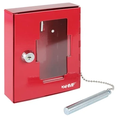 Abbildung von HMF 1021 03 Notschlüsselkasten mit Glasbruchhammer 15,0 x 12,0 4,0 cm, RAL 3001 rot