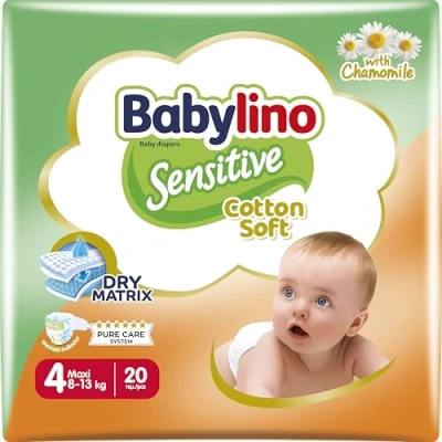 Abbildung von Babylino Sensitive Baby Windeln Größe 4, Maxi (8 13Kg), 20 Stück