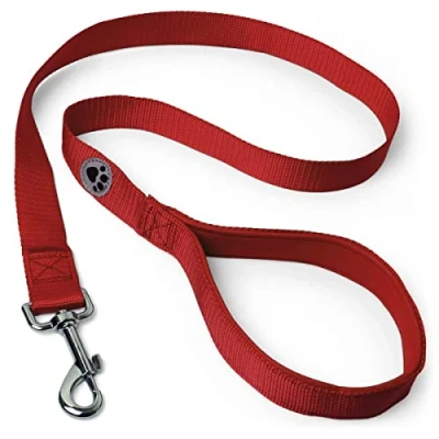 Abbildung von igadgitz home U7159 Führleine Hund, Hundeleine Gepolstert Griff Rot 100cm (1m)