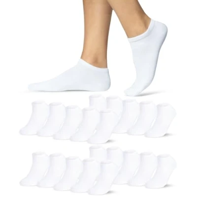 Abbildung von Sneaker Socken Damen 35 38 Weiß 10 Paar Kurze Atmungsaktive Baumwolle