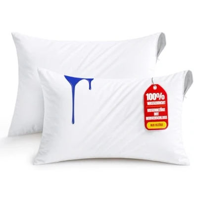 Abbildung von Utopia Bedding Wasserdichter Kissenbezug 50x70 cm (2er Set) mit Reißverschluss, Kissenschoner, Oeko TEX Zertifiziert Kissenhülle