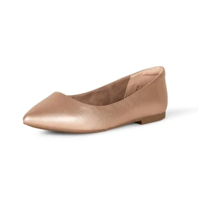 Abbildung von Amazon Essentials Damen Ballerinas mit spitzem Zehenbereich, Roségold, 46 EU