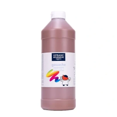 Abbildung von Lefranc Bourgeois 188522 Value Kinder Gouachefarbe auf Wasserbasis, leuchtende Farben, deckend, gebrauchsfertig, abwaschbar, Dosieröffnung, 1000ml Flasche Braun