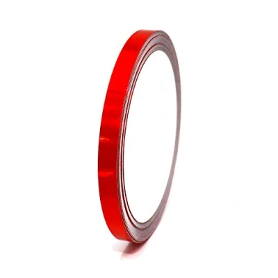 Abbildung von (0,79/m) 10 Meter Hologramm Zierstreifen Basteln Möbel Auto Motorrad Modellbau Deko Dekorstreifen Klebestreifen selbstklebend DIY (Hologramm Rot, 8mm Breite)