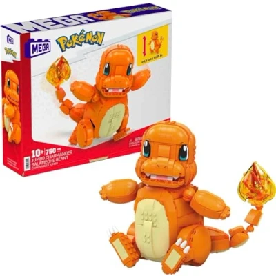 Abbildung von MEGA Construx HHL13 Pokémon Jumbo Glumanda Bauset, Spielset mit 750 Bausteinen und beweglichen Gliedmaßen, Spielzeug für Kinder ab 10 Jahren