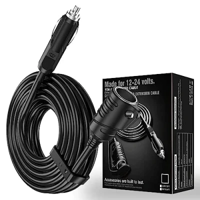 Abbildung von KFZ zigarettenanzünder Verlängerungskabel DC 12V/24V 16AWG für steckdose (5M)
