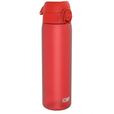 Abbildung von Ion8 Trinkflasche, 500 ml, Auslaufsicher, Einhandöffnung, Sichere Verriegelung, Spülmaschinenfest, BPA frei, Tragegriff, Klappdeckel, Leicht zu Reinigen, Klimaneutral, Rot