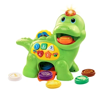 Abbildung von VTech Baby Fütter mich Dino Sprechender Dinosaurier zum Füttern und Lernen, mit Liedern, Tasten Quiz Spiel Für Kinder von 12 36 Monaten, Mehrfarbig