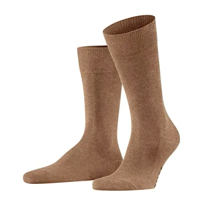 Abbildung von FALKE Herren Socken Family M SO nachhaltige Baumwolle einfarbig 1 Paar, Braun (Nutmeg Melange 5410) neu umweltfreundlich, 43 46