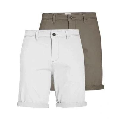Abbildung von JACK &amp; JONES Herren Chino Shorts Regular Fit 12281875 ,2er Pack (Bungee Cord / Weiß) ,XXL