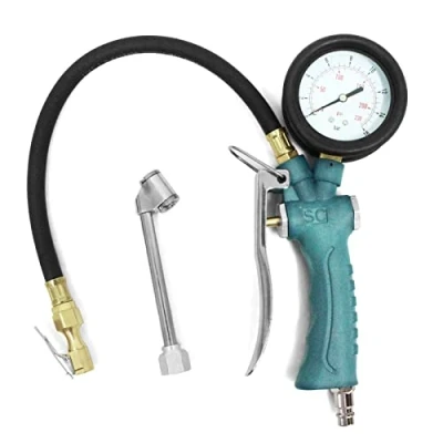 Abbildung von ZHONG AN Profi Reifenfüller Druckluft Luftdruckprüfer Reifendruckmesser, mit 360drehbarem Manometer, für Auto Motorrad Fahrrad PKW LKW (16bar)