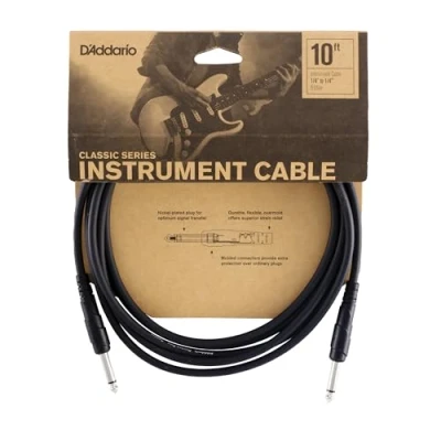 Abbildung von D&#039;Addario Gitarrenkabel Classic Series Instrumentenkabel 1/4 Zoll Stecker auf 3.048 Zähler 1 Packung