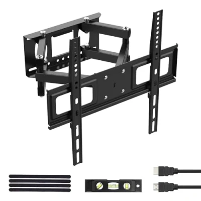 Abbildung von GRIFEMA TV Wandhalterung Fernseher Halterung für 26 65 Zoll, Schwenkbar Neigbar Ausziehbar Universal Flach &amp; Curved, bis zu 35kg, Max. VESA 400 x mm