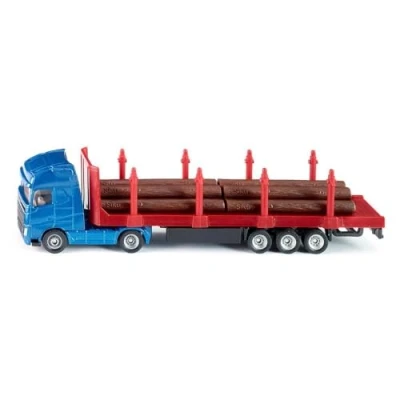 Abbildung von siku 1659, Holz Transport LKW, 1:87, Metall/Kunststoff, Blau/Rot, Inkl. Baumstämmen