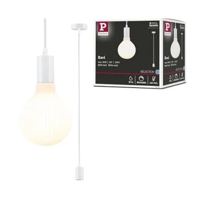 Abbildung von Paulmann 71135 Pendelleuchte Ravi IP44 E27 max. 60W Weiß matt Pendel ohne Leuchtmittel