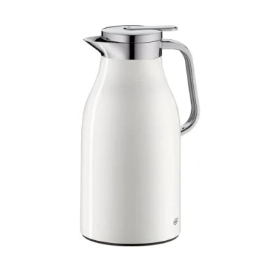 Abbildung von alfi SKYLINE 1,5l, coconut white mat, Edelstahl Isolierkanne mit hygienischem Hartglaseinsatz, Drehverschluss bequemer Drucktaste, ergonomischer Griff, einer Hand, ideal als Kaffeekanne