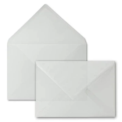Abbildung von 100x Briefumschläge DIN C5 162 x 229 mm transparent Weiß Nassklebung Premium Qualität 92 g/m² 16,2 22,9 cm durchsichtige Kuverts GUSTAV NEUSER