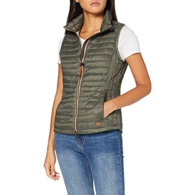 Abbildung von camel active Damen kurze leichte Steppweste mit elastischen Bündchen Khaki womenswear 42