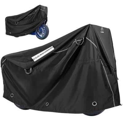 Abbildung von TeamObsidian Fahrradabdeckung wasserdichte Fahrradgarage für 3 Fahrräder Träger Strapazierfähige Fahrrad Abdeckung &amp; Regenschutz Outdoor Fahrradschutzhülle Fahrradplane