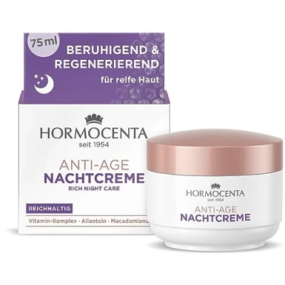 Abbildung von Hormocenta Anti Age Nachtcreme 75ml Regenerierende reichhaltige Pflege mit Vitamin Komplex, Allantoin und Macadamianussöl (1 x 75ml)