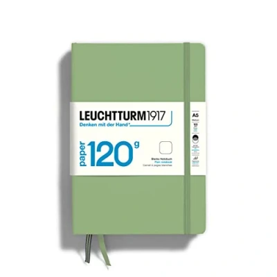Abbildung von LEUCHTTURM1917 364426 Notizbuch Medium (A5) 120 g/m² Paper Edition, Hardcover, 203 nummerierte Seiten, Salbei, blanko