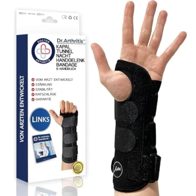 Abbildung von Dr. Arthritis Von Ärzten Entworfen, Verstellbare Handgelenkstütze/Handgelenk Schiene, Sehnenscheidenentzündung/Karpaltunnel Stützende Nacht Armschiene &amp; Handgelenkbandage [Links]
