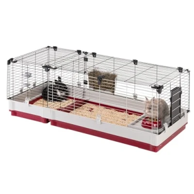 Abbildung von Ferplast Meerschweinchen Käfig Hasenkäfig Kaninchenkäfig Häuschen und Zubehör Inklusive Viel Platz für Kaninchen Öffnenden &amp; Modular 142 x 60 h 50 cm Krolik, 140