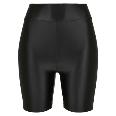 Abbildung von Urban Classics Ladies Highwaist Shiny Metallic Cycle Shorts Shorts, Damen, Größe: 31, Schwarz