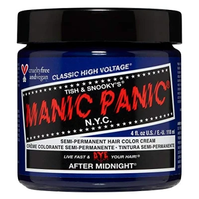 Abbildung von Manic Panic After Midnight Classic Creme, Vegan, Cruelty Free, Blue Semi Permanent Hair Dye 3 x 118ml
