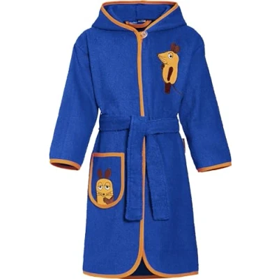 Abbildung von Playshoes Unisex Kinder Frottee Bademantel Morgenmantel, Marine Die Maus, 110/116