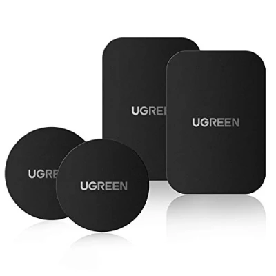 Abbildung von UGREEN Metallplatte für Magnet KFZ Handy Halterung Metallplättchen selbstklebend Handyhalterung Metall Platte Magnethalterung 3M Kleber Handyhalter 4 Stück 2 Rund und Rechteckig