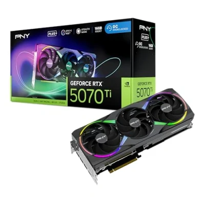 Abbildung von PNY GEFORCE RTX™ 5070 Ti 16GB ARGB Overclocked Triple Fan Plus Graphics Card DLSS 4