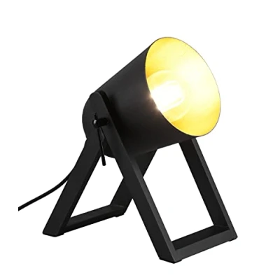 Abbildung von Reality Leuchten Tischleuchte Marc R50721080, Metall schwarz, Holzgestell exkl. 1x E27