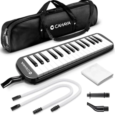 Abbildung von CAHAYA 32 Tasten Melodica für Kinder Instrument mit Tragetasche geeignet Anfänger Studenten, musikalisches Geschenk Jungen und Mädchen, Schwarz CY0050 1