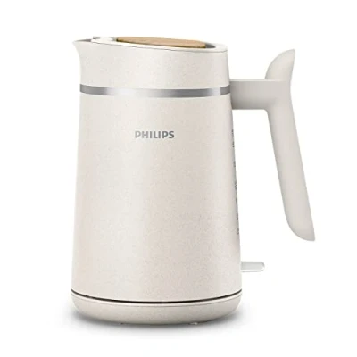 Abbildung von Philips HD9365/10 Conscious Collection Wasserkocher, biologischer, 100% recycelter Kunststoff, Nachhaltig, 2.200 Watt, 1,7 l Füllmenge, Creme