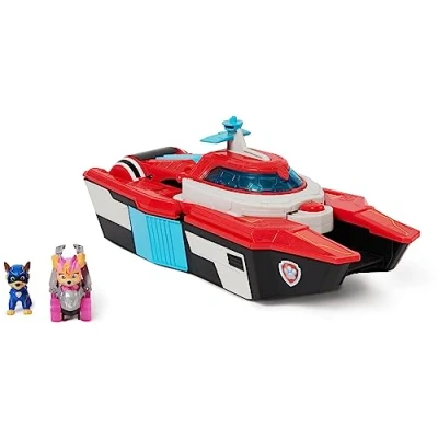 Abbildung von PAW PATROL: Der Mighty Kinofilm, Pup Squad Mini Marine Hauptquartier Spielset mit Skye Spielzeugauto und Chase Spielfigur, Spielzeug geeignet für Kinder ab 3 Jahren