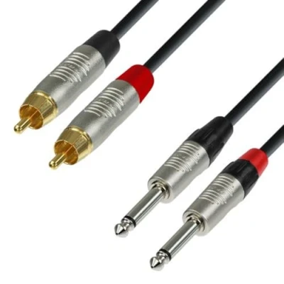 Abbildung von Adam Hall Cables 4 STAR TPC 0300 Twin Kabel REAN 2 x Klinke TS auf Cinch 3 m