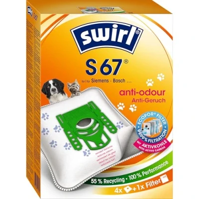 Abbildung von Swirl S 67 EcoPor Anti Geruch Staubsaugerbeutel für Siemens, Bosch, 4 Beutel