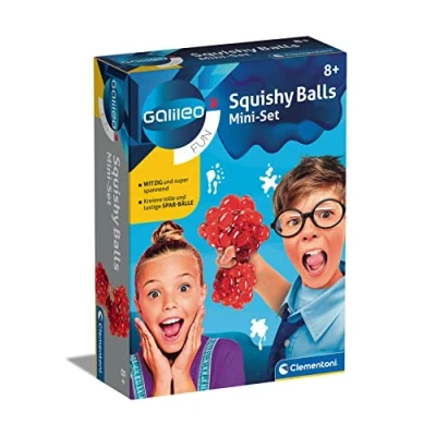 Abbildung von Clementoni Galileo Fun Squishy Balls, Experimentierset zum Herstellen von weichen Bällen, Bunte Quetschbälle für kleine Forscher, Spielzeug Kinder ab 8 Jahren 59165