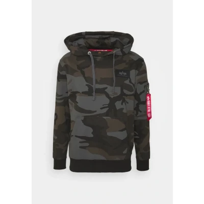 Abbildung von Alpha Industries CAMO Kapuzenpullover, Herren, Größe: Small, Black