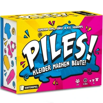 Abbildung von Game Factory 646073 Piles, schnelles Kartenspiel für 2 bis 8 Personen, rasantes Sammelspiel, Reaktionsspiel Erwachsene und Kinder ab Jahren, deutsche Edition