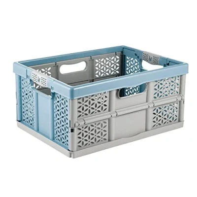 Abbildung von keeeper Stabile Profi Klappbox mit Soft Touch Griffen, 48,5 x 35 23,5 cm, 32 l, Lea, Nordic Blue